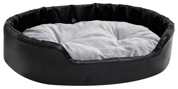 Pelíšek pro psy černý a šedý 90 x 79 x 20 cm plyš a umělá kůže 171255