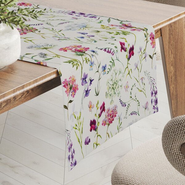 Biante Dekorační běhoun na stůl PML-098 Luční květiny na smetanovém 20x120 cm