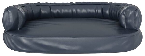 Ergonomický molitanový pelíšek pro psy modrý 88x65cm umělá kůže 171315