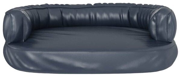 Ergonomický molitanový pelíšek pro psy modrý 75x53cm umělá kůže 171314