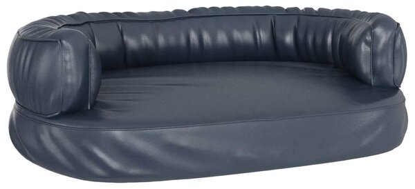 Ergonomický molitanový pelíšek pro psy modrý 75x53cm umělá kůže 171314