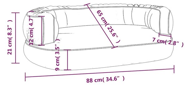 Ergonomický molitanový pelíšek pro psy modrý 88x65cm umělá kůže 171315