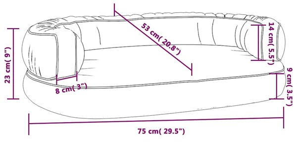 Ergonomický molitanový pelíšek pro psy modrý 75x53cm umělá kůže 171314