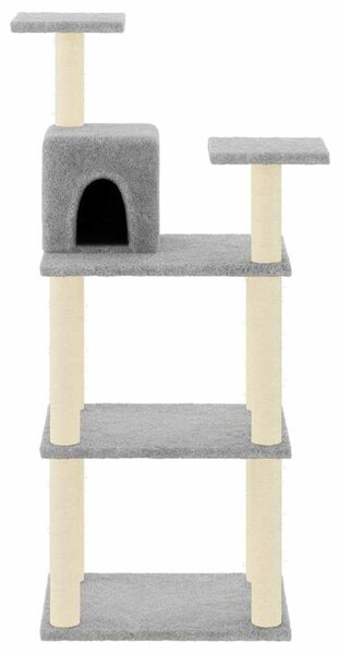 Škrabadlo pro kočky se sisalovými sloupky světle šedé 118,5 cm 171428