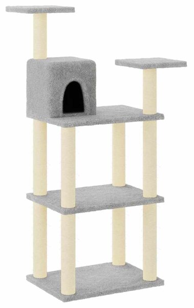 Škrabadlo pro kočky se sisalovými sloupky světle šedé 118,5 cm 171428