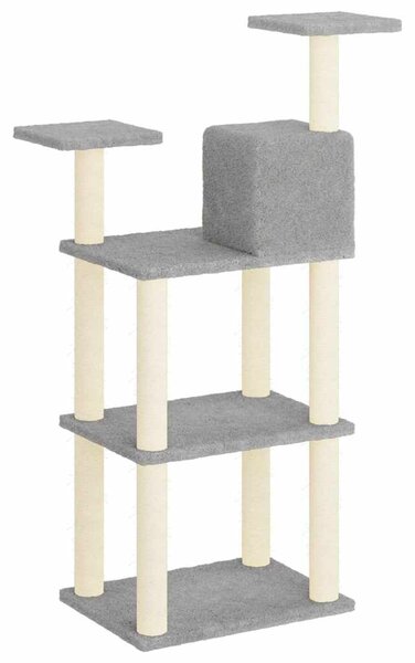 Škrabadlo pro kočky se sisalovými sloupky světle šedé 118,5 cm 171428