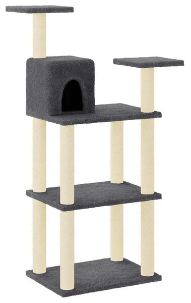 Škrabadlo pro kočky se sisalovými sloupky tmavě šedé 118,5 cm 171429