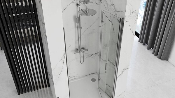 Rea - MOLIER skládací sprchové dveře 90x190cm, chromový profil - čiré sklo, REA-K8539