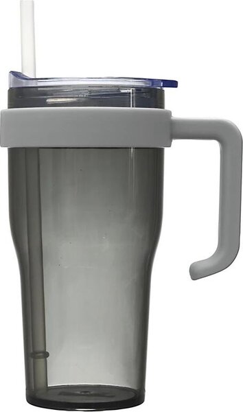 CMP KA0671 Plastový hrnek s brčkem a ouškem, 600 ml, hnědý