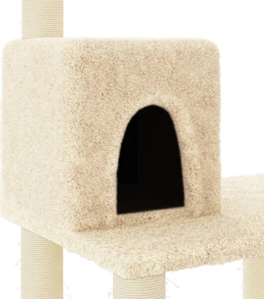 Škrabadlo pro kočky se sisalovými sloupky krémové 118,5 cm 171427
