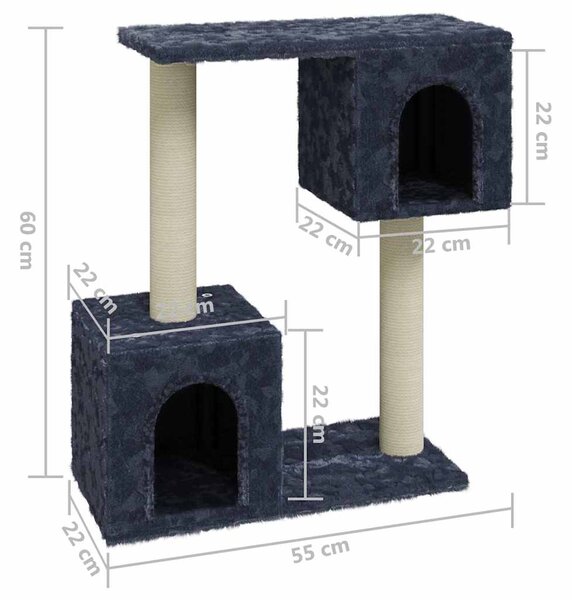 Škrabadlo pro kočky se sisalovými sloupky tmavě šedé 60 cm 171432