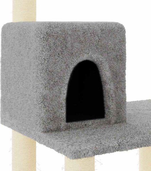 Škrabadlo pro kočky se sisalovými sloupky světle šedé 118,5 cm 171428