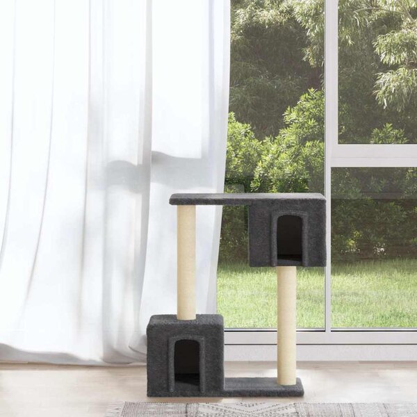 Škrabadlo pro kočky se sisalovými sloupky tmavě šedé 60 cm 171432