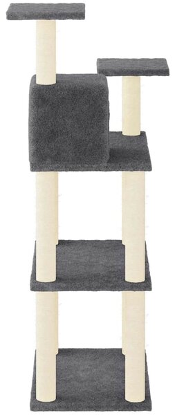 Škrabadlo pro kočky se sisalovými sloupky tmavě šedé 118,5 cm 171429