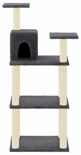 Škrabadlo pro kočky se sisalovými sloupky tmavě šedé 118,5 cm 171429
