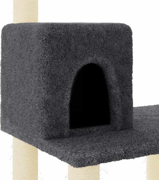 Škrabadlo pro kočky se sisalovými sloupky tmavě šedé 118,5 cm 171429