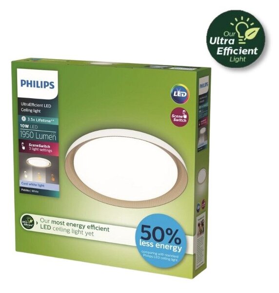 Philips UltraEfficient 8720169301078 Pebblo stropní svítidlo D320mm LED 10W/1950lm 4000K bílá, béžová, SceneSwitch