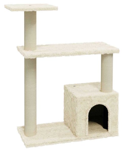 Škrabadlo pro kočky se sisalovými sloupky krémové 70 cm 171433