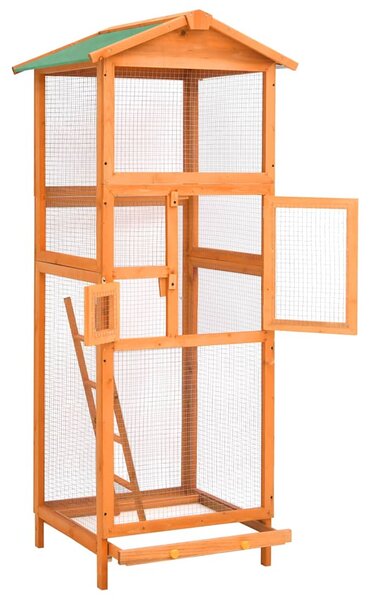 Ptačí klec 68 x 62 x 166 cm masivní jedle 171457
