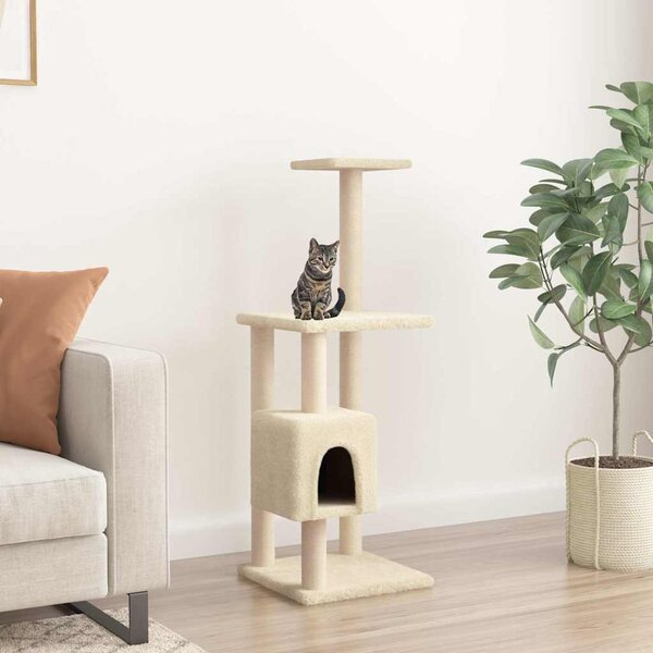 Škrabadlo pro kočky se sisalovými sloupky krémové 104 cm 171469