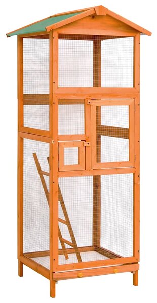 Ptačí klec 68 x 62 x 166 cm masivní jedle 171457