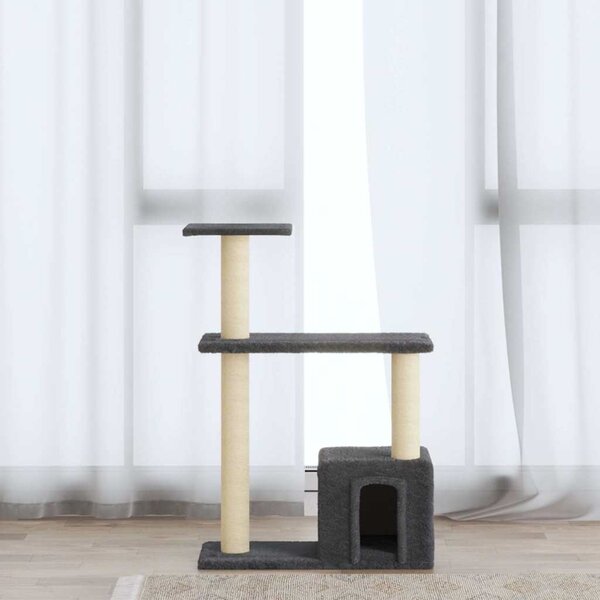 Škrabadlo pro kočky se sisalovými sloupky tmavě šedé 70 cm 171435