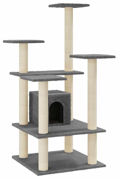 Škrabadlo pro kočky se sisalovými sloupky tmavě šedé 110 cm 171481