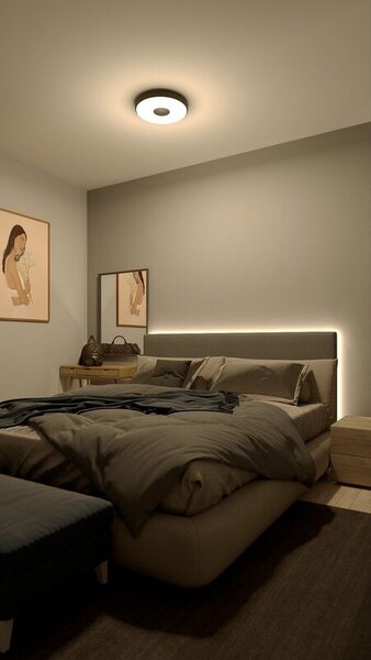 Philips 8720169301290 Coiner stropní svítidlo D389mm LED 24W/2700lm 2700K černá, SceneSwitch