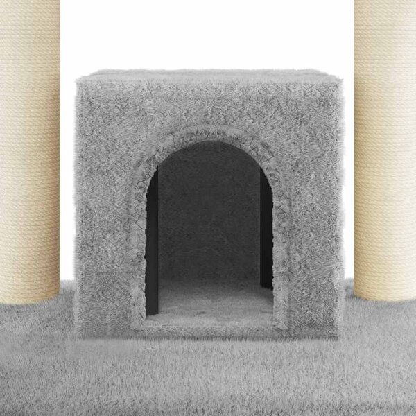 Škrabadlo pro kočky se sisalovými sloupky světle šedé 110 cm 171480