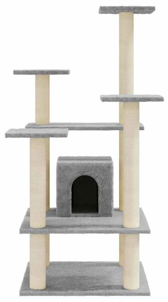 Škrabadlo pro kočky se sisalovými sloupky světle šedé 110 cm 171480