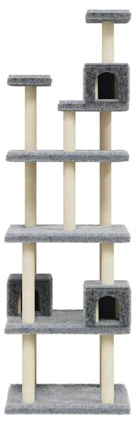 Škrabadlo pro kočky se sisalovými sloupky světle šedé 188 cm 171489