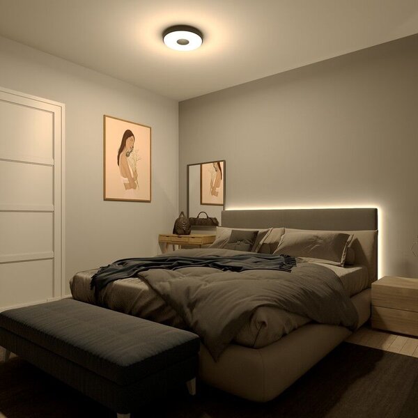 Philips 8720169301290 Coiner stropní svítidlo D389mm LED 24W/2700lm 2700K černá, SceneSwitch