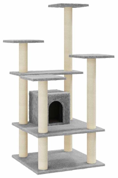 Škrabadlo pro kočky se sisalovými sloupky světle šedé 110 cm 171480