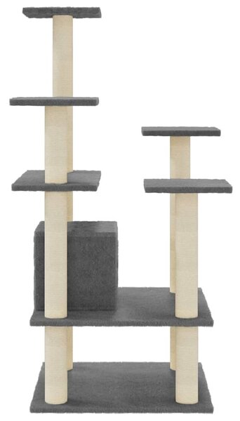 Škrabadlo pro kočky se sisalovými sloupky tmavě šedé 110 cm 171481