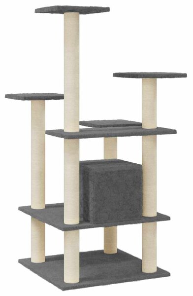 Škrabadlo pro kočky se sisalovými sloupky tmavě šedé 110 cm 171481
