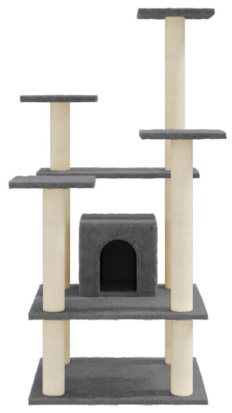 Škrabadlo pro kočky se sisalovými sloupky tmavě šedé 110 cm 171481