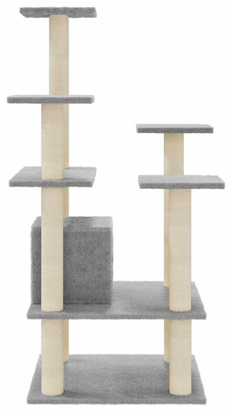 Škrabadlo pro kočky se sisalovými sloupky světle šedé 110 cm 171480