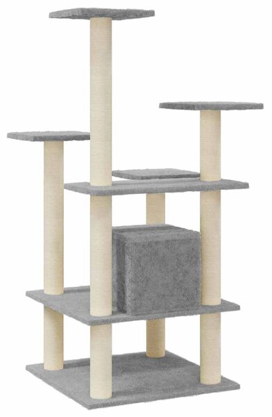 Škrabadlo pro kočky se sisalovými sloupky světle šedé 110 cm 171480