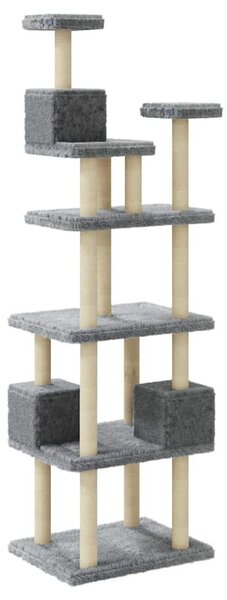 Škrabadlo pro kočky se sisalovými sloupky světle šedé 188 cm 171489