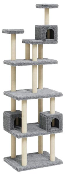 Škrabadlo pro kočky se sisalovými sloupky světle šedé 188 cm 171489
