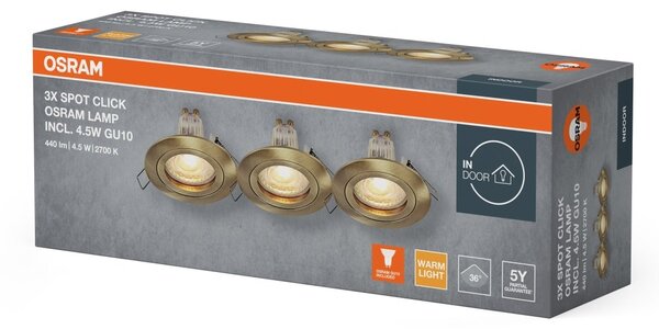 Zapuštěné bodové svítidlo Click 4,5W, Zelená mosaz