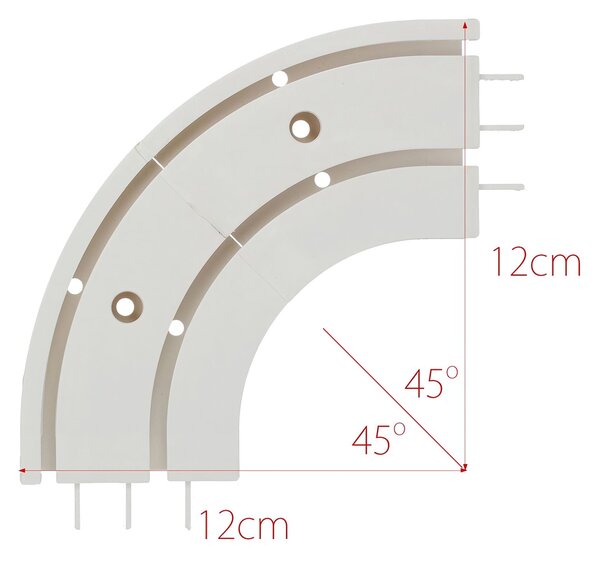 Průchozí vnitřní oblouk na dvojitou kolejnici