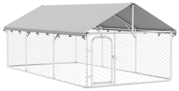 Venkovní psí kotec se střechou 400 x 200 x 150 cm 171499