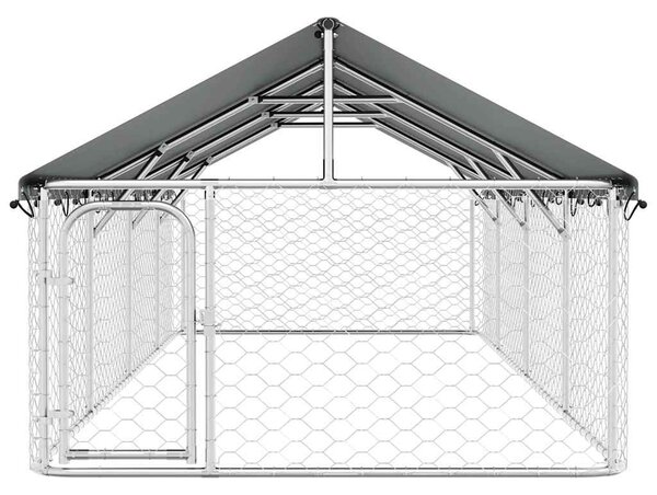 Venkovní psí kotec se střechou 400 x 200 x 150 cm 171499