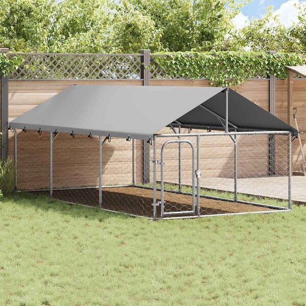 Venkovní psí kotec se střechou 400 x 200 x 150 cm 171499