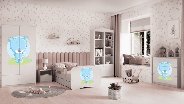 Kocot kids Dětská postel Babydreams medvídek bílá, varianta 70x140, bez šuplíků, bez matrace