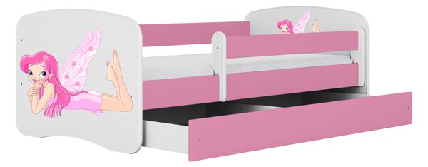 Kocot kids Dětská postel Babydreams víla s křídly růžová, varianta 70x140, bez šuplíků, bez matrace