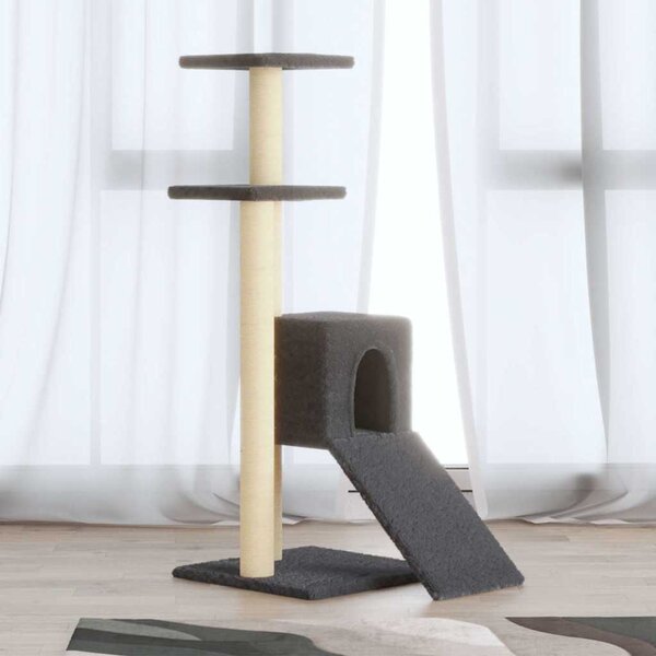 Škrabadlo pro kočky se sisalovými sloupky tmavě šedé 92 cm 171514