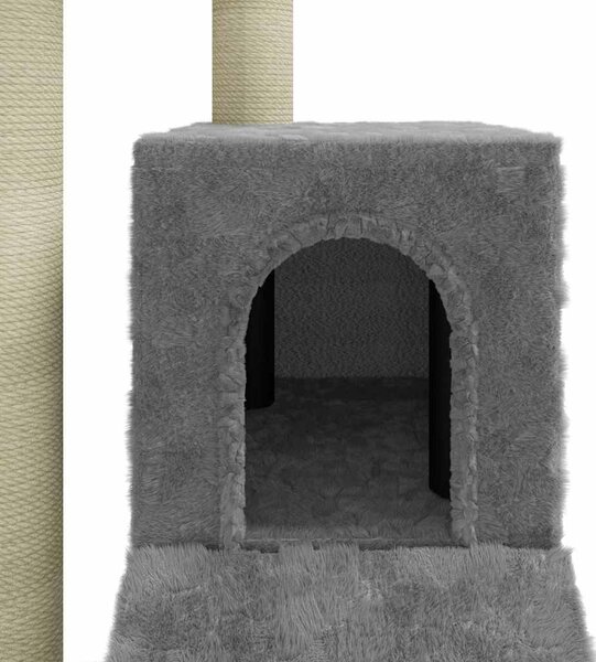 Škrabadlo pro kočky se sisalovými sloupky světle šedé 92 cm 171513