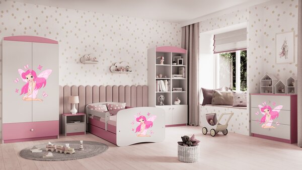 Kocot kids Dětská postel Babydreams víla s motýlky růžová, varianta 70x140, bez šuplíků, bez matrace